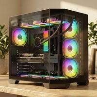 Boîtier d'ordinateur ATX MATX, boîtier de jeu PC, cabinet transparent, châssis de serveur CPU GPU pour ordinateur de bureau, tour complète en verre