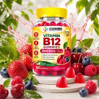 Complément alimentaire quotidien pour les vendeurs e-commerce aux États-Unis et en Europe, marque privée OEM, gommes de vitamine B12, 60 unités, saveur fruits rouges mélangés