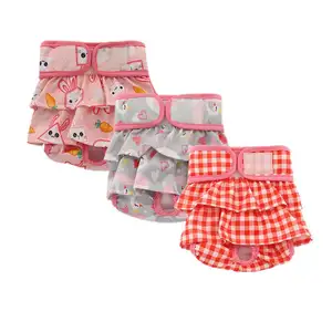 XS - L Wholesale Pet Female Dog Diapers Washable Dress-Style Dog Diapers Female For Girl Dog Sold Individually
