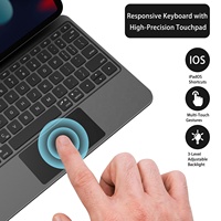 Nouvel étui clavier magique sans fil en aluminium avec pavé tactile rétroéclairé pour iPad 10,9 pouces 11 pouces, langues personnalisées arabe coréen espagnol