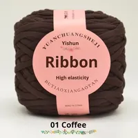285g/roll 100% Polyester High Tenacity Dyed Fancy Yarn for Knitting Rainbow-Colored T-Shirt Yarn for Hand Knitting Crochet