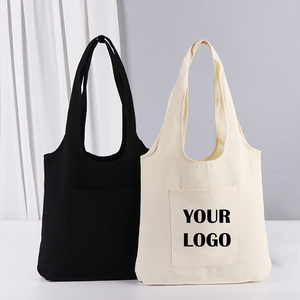 Advertising Gift Reusable Designer Blank School Bags Cloth Canvas Cotton Shopping Tote Bag With Custom Logo Printed