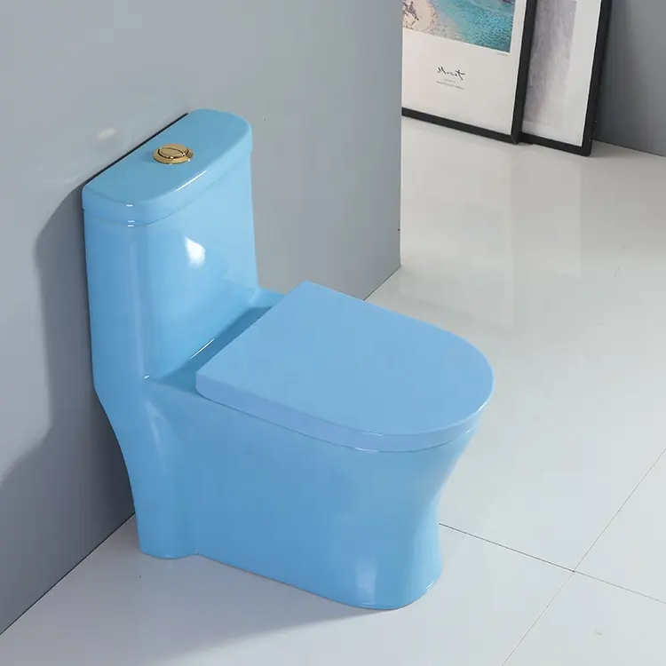 Wholesale Ceramic Closestool Blue Colour 1 Piece Wc Toilet For Lavatory