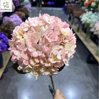 Vente chaude grandes fleurs d'hortensias soie artificielle décorations florales à tige unique pour le mariage à la maison