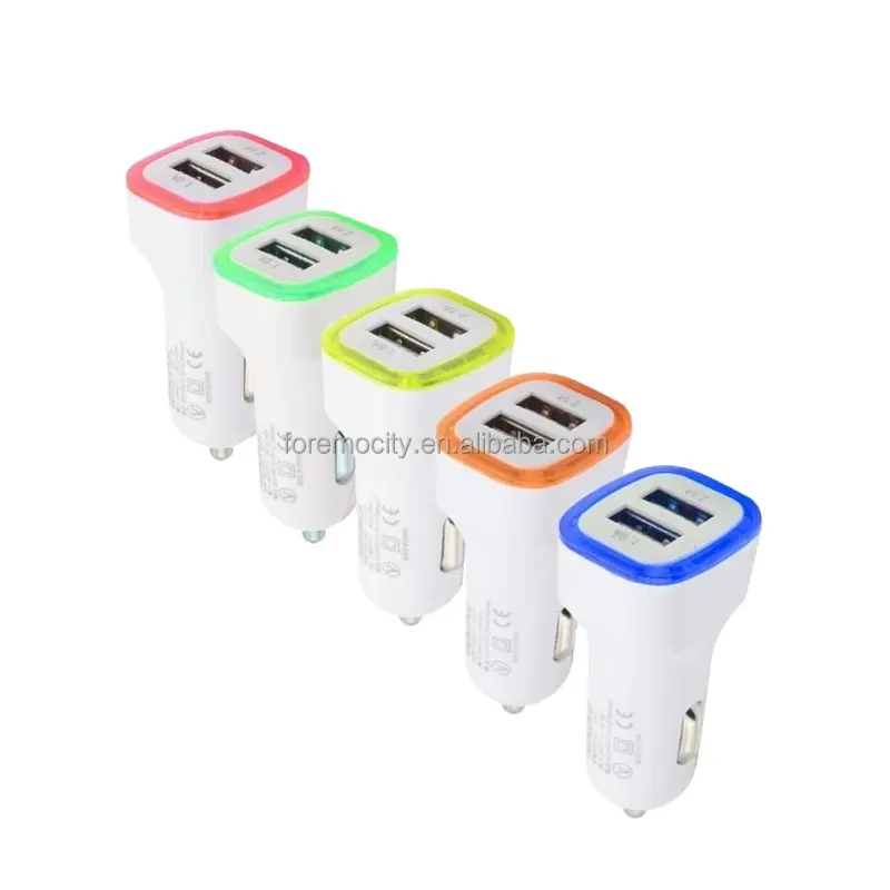 High Quality Smart Car Charger Mobile Phone Car Charger Led Charging Technology Products Original 10W Techno 5V 1A 2 2 2 X USB