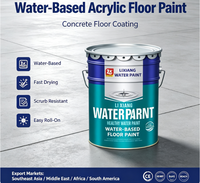 Peinture acrylique à base d'eau résistante à l'usure pour sols industriels, revêtement de sol en béton, application au pinceau, pour usine, entrepôt, intérieur/extérieur