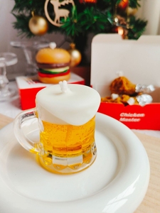 Novedad pollo frito y cerveza Hamburgo vela perfumada aromática Navidad decoración del hogar para uso - Product Image 3