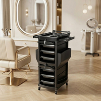 Chariot de Salon de Coiffure Professionnel Verrouillable à 5 Tiroirs, Chariot Roulant pour Coiffeur, Organisateur de Rangement pour Équipement de Salon de Beauté