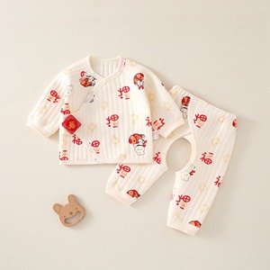 Invierno recién nacido 0-2 años bebé ropa de algodón Casual 2 uds niño pequeño niñas mameluco lindo estampado cárdigan Simple - Product Image 3