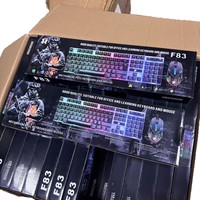 Ensemble clavier et souris de jeu étanche russe, arabe, espagnol avec rétroéclairage mixte pour ordinateur portable