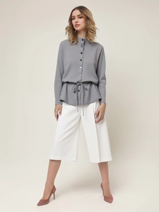 <span class=keywords><strong>Cardigan</strong></span> in Maglia 100% Lana da <span class=keywords><strong>Donna</strong></span> OEM Primavera Estate, Stile Casual di Design <span class=keywords><strong>con</strong></span> Colletto a Risvolto e <span class=keywords><strong>Cintura</strong></span> - Product Image 3