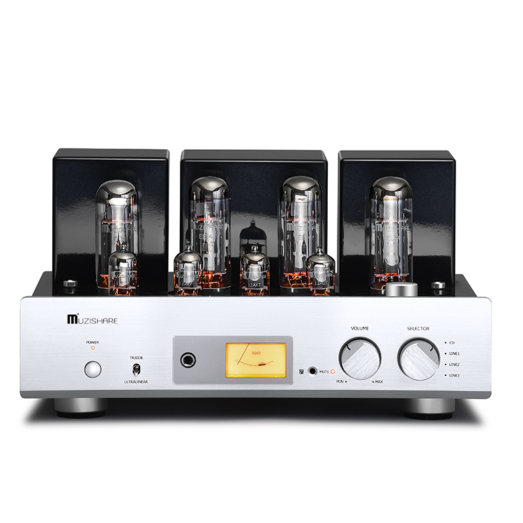 Pics of a push-pull EL84 tube stereo tube amplifier i did more than 10 years ago, totally made of scrapped electronic parts from the lab