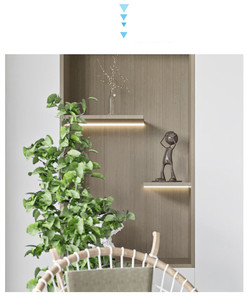 Siêu mỏng LED Nhôm hồ sơ lõm Tủ ánh sáng Bar Silicone Bìa kệ tủ đèn - Product Image 6