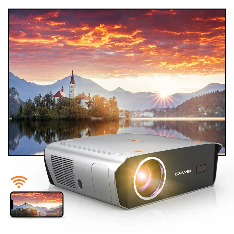 EUG Full HD Max WUXGA 1920 X 1200 4K Video 13000 Lumens Led Blauzähne Projektoren Heimkino System mit Android WLAN Projektor