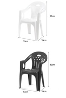 Chaises de table de stand alimentaire en plastique blanc épaissi, écologiques, avec accoudoirs, pour bars, hôtels et entrepôts, directement du fabricant