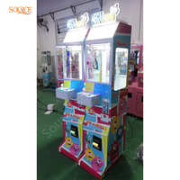 Machine de jeu d'arcade Mega Mini Claw Crane avec cabinet métallique, verre trempé, fonctionnement par pièces/billets, casier à prix, couleurs personnalisables