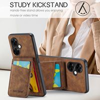 Coque arrière en cuir PU pour téléphone portable One Plus Nord CE3 lite avec bouton de support