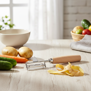Ecologico in legno e acciaio inox pelapatate sicuro manuale grattugia per verdura e uso domestico cucina scatola di 280 - Product Image 3