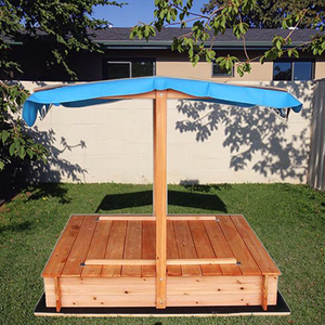 Boîte à sable pliable en bois pour enfants de 5 à 7 ans, avec auvent résistant aux UV, en métal, caoutchouc et EVA, jouet éducatif pour l'intérieur et l'extérieur - Product Image 3