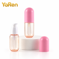 Flacon cosmétique en PET de 40 ml, 60 ml, 100 ml avec pompe à lotion à bec de canard et capuchon coloré pour l'emballage de soins de la peau en voyage