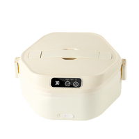 Boîte à lunch chauffante sans fil rechargeable, chauffe-aliments portable sans fil, boîte bento à 3 compartiments avec doublure antibactérienne