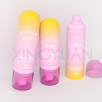 Emballage cosmétique écologique personnalisé pour voyage, 100 ml, soin de la peau, crème solaire, flacon en plastique inversé, lotion corporelle, vaporisateur fin