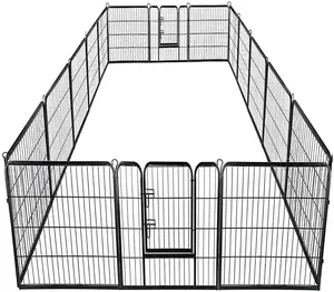 Wholesale dog fence playpen heavy duty-Heavy Duty Indoor Outdoor Anti-Rust 8 Panels Folding Pet Fence Dog Playpen Fence