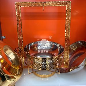 Four à buffet suspendu Hufa en acier inoxydable, circulaire doré, 1500W 3000W, équipement de maintien au chaud pour hôtels et restaurants - Product Image 4