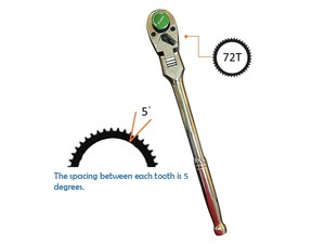 Clé à cliquet LED de 3/8 po avec tête flexible, 72 dents, et éclairage pour travaux sous le capot du moteur - Product Image 3