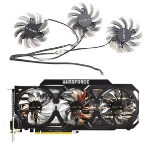 Ventilador GPU de 4 pines y 75 mm T128010SU GTX670 680 para tarjeta gráfica GIGABYTE <span class=keywords><strong>GeForce</strong></span> GTX670 680 <span class=keywords><strong>760</strong></span> 770 780ti WindForce 3X OC - Product Image 1