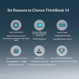 ขายส่งจากโรงงาน: แล็ปท็อป ThinkBook 14 นิ้ว รุ่นใหม่ล่าสุด ดีไซน์บางเฉียบ พร้อมโปรเซสเซอร์ Core 5 220H  โปรเซสเซอร์ Core I5 เพิ่มประสิทธิภาพการใช้งาน - Product Image 2