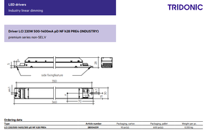 ไดรเวอร์ LED Tridonic LCI 220/500-1400/300 PD NF H28 PRE4 28004039 220W DALI-2  500-1400mA 300V NFC โปรแกรมได้ สำหรับไฟ LED - Product Image 4
