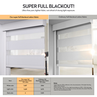 Persianas Zebra ZSTARR Super Blackout de Doble Capa con Tela Blanca y Banda Transparente, Motorizadas e Inteligentes para Oficina, Hogar y Sala de Estar