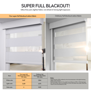 Stores Zebra ZSTARR Super Blackout à Double Couche, Tissu Blanc, Voilage à Bandes, Motorisés et Intelligents pour Bureau, Maison et Salon - Product Image 2