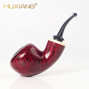 Muxiang Briarwood Smoking Pipe Bent Type Tobacco Pipe With Cumberland Mouthpiece For Men - Product Image 3