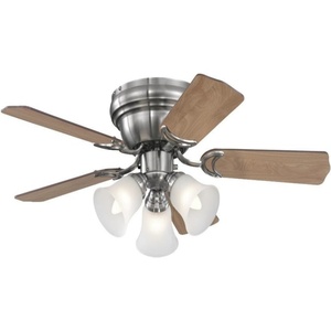 Ventilador de techo con luz, muy vendido, con 6 aspas de fibra de densidad media, decorativo, con motor de CA y kit de luz. - Product Image 1