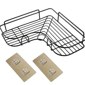 Rak Caddy Pancuran dinding segitiga, untuk kamar mandi dan Dapur pemasangan mudah dan penyimpanan nyaman 1 buah