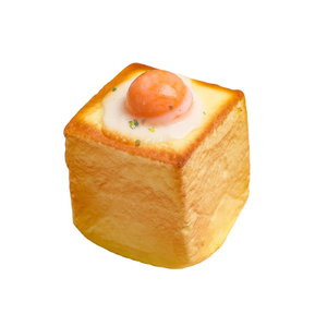 Jouets anti-stress Squishy en PU souple et réaliste, en forme de pâtisserie aux œufs et de pain, à remontée lente, vente en gros - Product Image 4