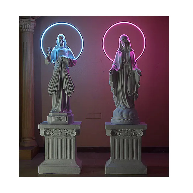 공장 사용자 정의 교회 성모 마리아 종교 조각 성모 마리아 생활 크기 레이디 Guadalupe 동상 종교