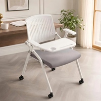 Chaise de formation pliable avec tablette d'écriture, empilable, pour bureau, conférence, salle de formation, étudiant, avec roulettes, pour bureau à domicile
