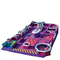 Parcours d'obstacles gonflable commercial en PVC écologique pour adultes : jeu de défi et aire de jeux personnalisable en couleurs