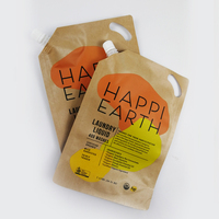 Emballage alimentaire en papier kraft brun recyclé, sachet à bec verseur, emballage de jus, sachet à bec verseur