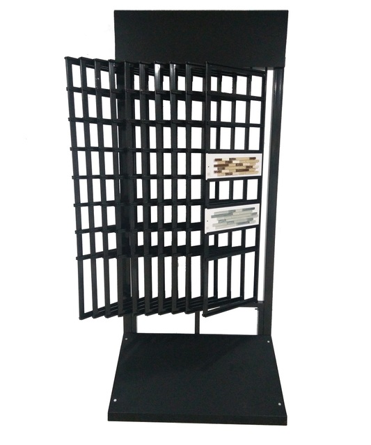 Floor Metal Push Pull Type Granite Marble Mosaic Tile Floor Display Stand Rack Quartz Stone Display Stand