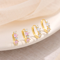 Zierliche Gold Vermeil 925 Sterling Silber Marquise Cluster Creolen 925 Silber Blumen Zirkon Huggies