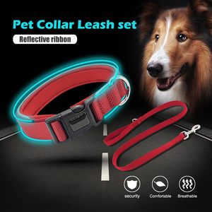 Correa de collares de perro medianos y grandes reflectantes acolchados de nailon duradero de alta calidad - Product Image 2