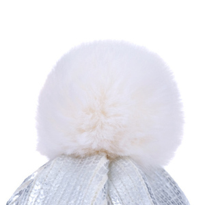 DDA1437 Hot <strong>Women</strong> Parent-child Wool <strong>Hat</strong> Winter Crochet Fur Ball Metallic Knitted <strong>Hats</strong> Shiny Bronzing Gold <strong>Pom</strong> <strong>Pom</strong> Knit Beanies - Product Image 6