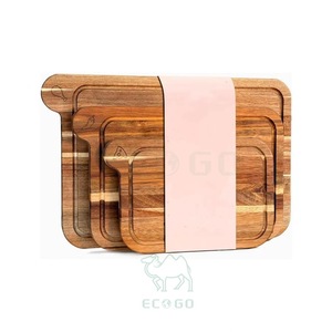 ECO GO Juego de Tablas de Cortar de Madera de Acacia de Buena Calidad, No Tóxicas, 100% Ecológicas, Certificadas por FSC, con Aceite Mineral Gratis - Product Image 1