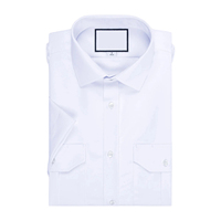 Fabricant Logo personnalisé Chemise de pilote 100% coton Uniforme à manches courtes pour hommes avec épaulettes et poches Vêtements de ligne