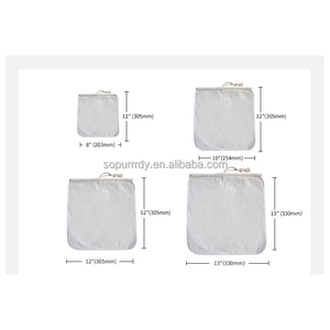 Sac filtrant en <span class=keywords><strong>tissu</strong></span> pour lait végétal avec logo personnalisé, <span class=keywords><strong>passoire</strong></span> de cuisine réutilisable en coton biologique à mailles fines, pour la germination et le jus - Product Image 2