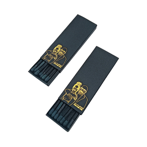 Boîte en bois noire allumettes avec logo personnalisé, boîtes d'allumettes personnalisables pour hôtels, allumettes de luxe colorées en vrac - Product Image 2